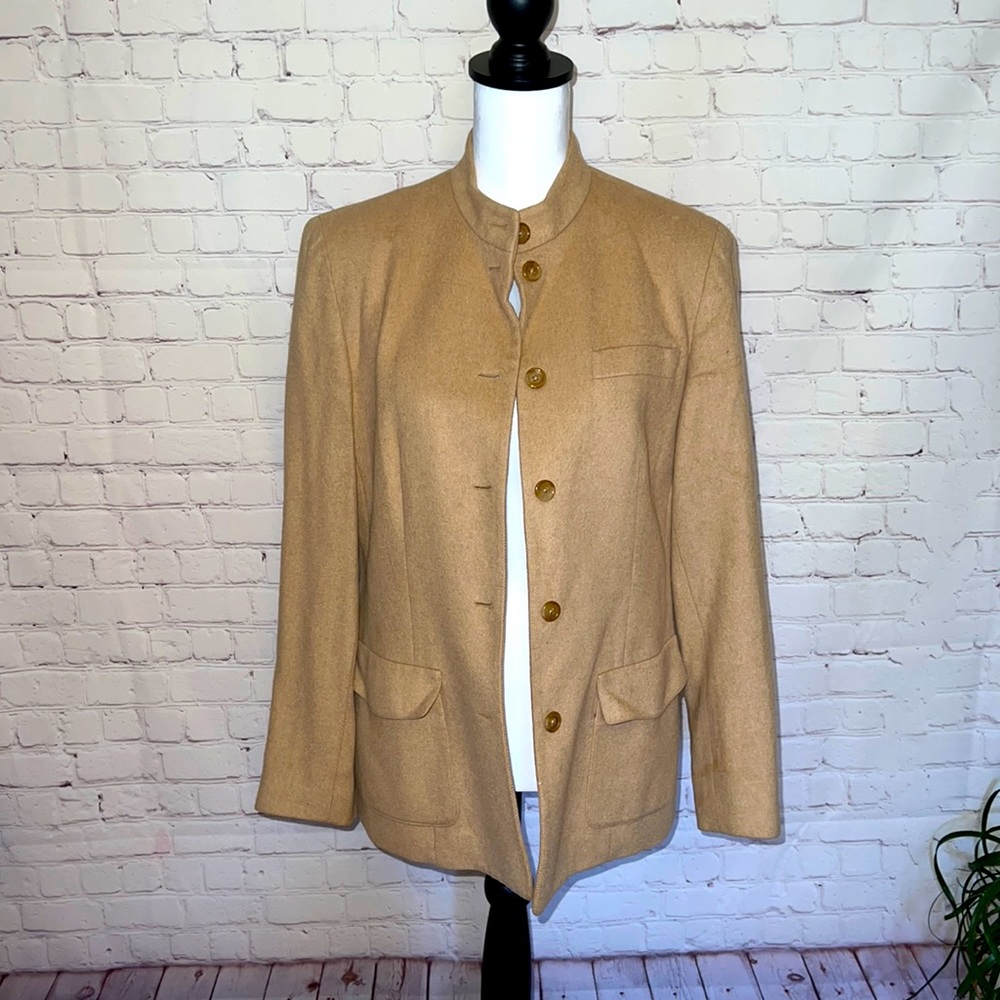 Tan 100% Camel Hair Fully Lined Blazer size 8 By Talbots